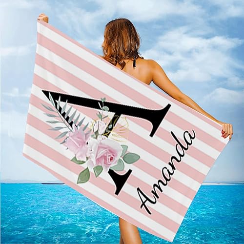 Miniatura 3 de Toallas de playa personalizadas para adultos y niños con nombres, toallas de playa personalizadas para hombres y mujeres, toalla de baño