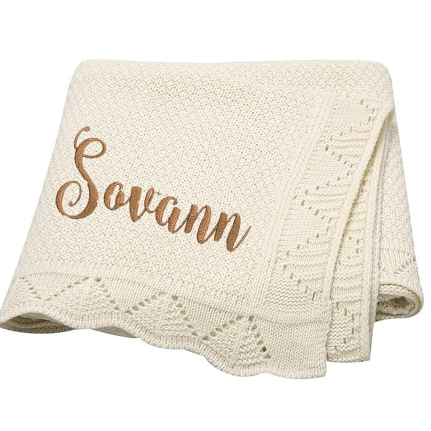 Couverture personnalisée bébé avec prénom, un doudou brodé de tendresse
