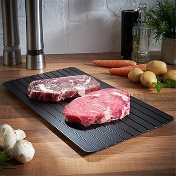 Amazon.com: Bandeja de descongelación rápida para descongelar alimentos congelados, descongelar la carne/alimentos congelados rápidamente sin electricidad, microondas, agua caliente o cualquier otra herramienta : Hogar y Cocina