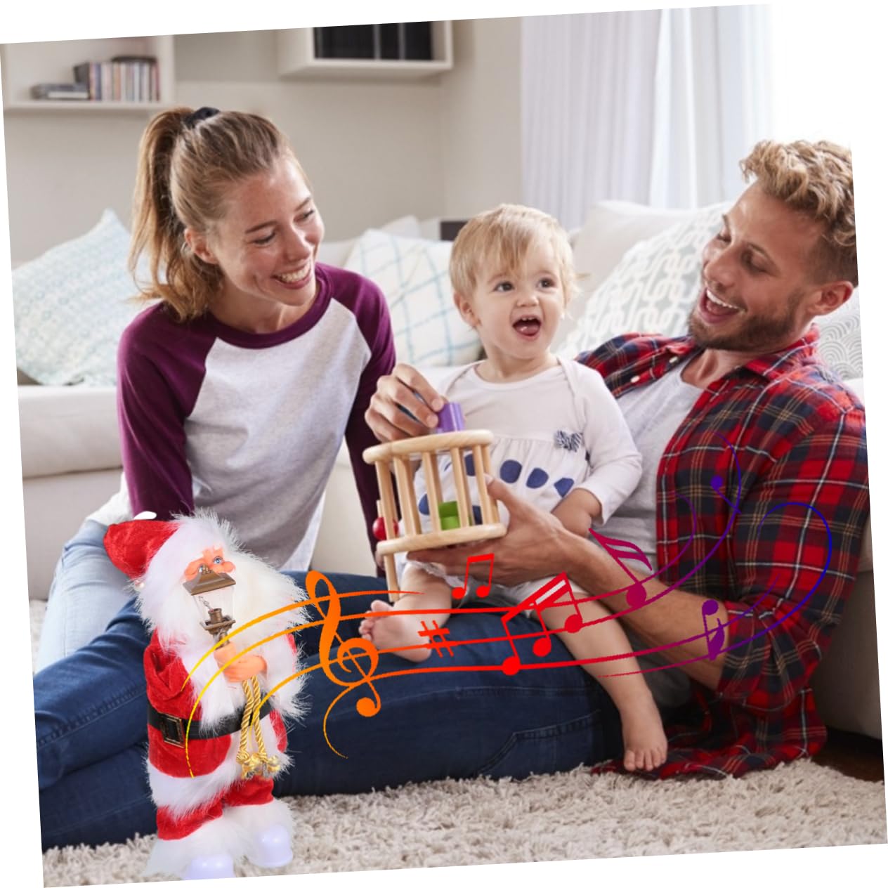 ABOOFAN Muñeca Musical Papá Noel Eléctrico de Adorno Navideño Creativo Juguete Musical para Decoración de Fiesta