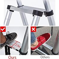Vista 8 de Escalera de aluminio - 1.63M/5.5FT de estructura en A, escalera extensible telescópica, portátil, multiusos, plegable, resistente, capacidad