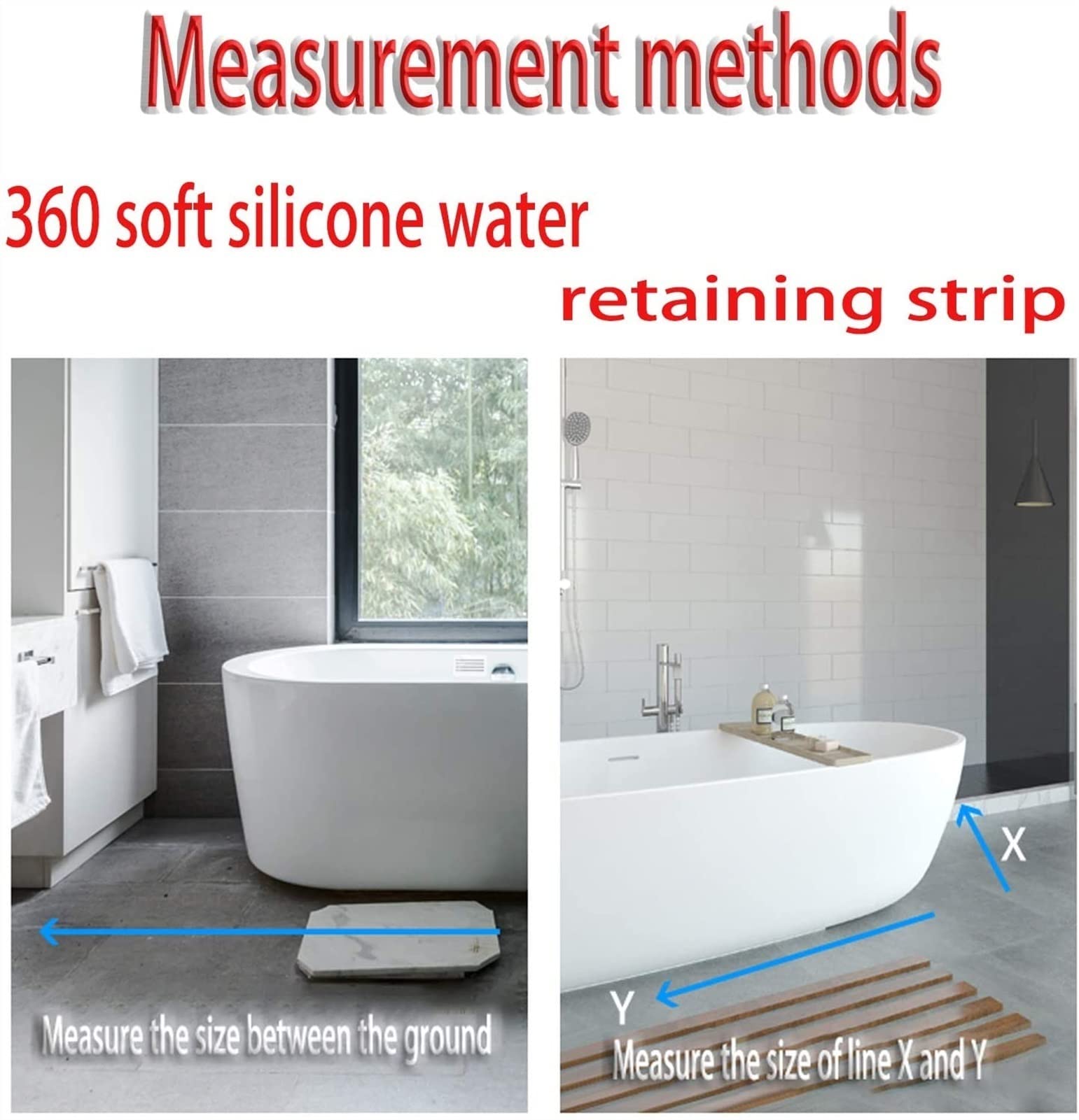 GABRIELLE Barrière D'eau En Silicone Pour Seuil De Douche De 2 M/78