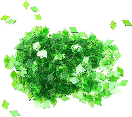 Miniatura 8 de HJRTIUOH Azulejos de mosaico de diamante de 3.5 onzas, mosaico de vidrio de mica a granel de alta transparencia, manualidades y decoración del