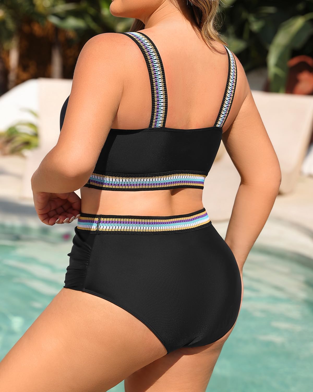 Daci Women Two Piece Plus Size Bikini - High Waisted Swimsuits Tummy Control Bathing Suits Swimwear 2025 - Image 2