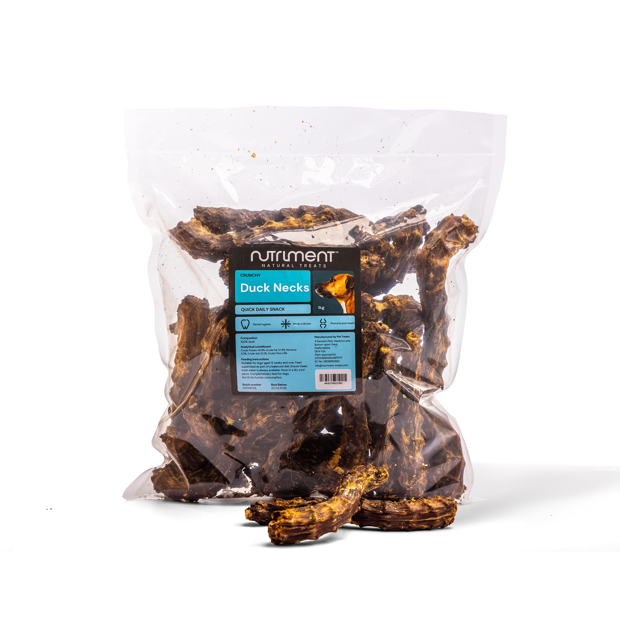 Natural Treats Air Dried Duck Necks (1kg) 100% Duck Natural Dog Chew Treats — image 1