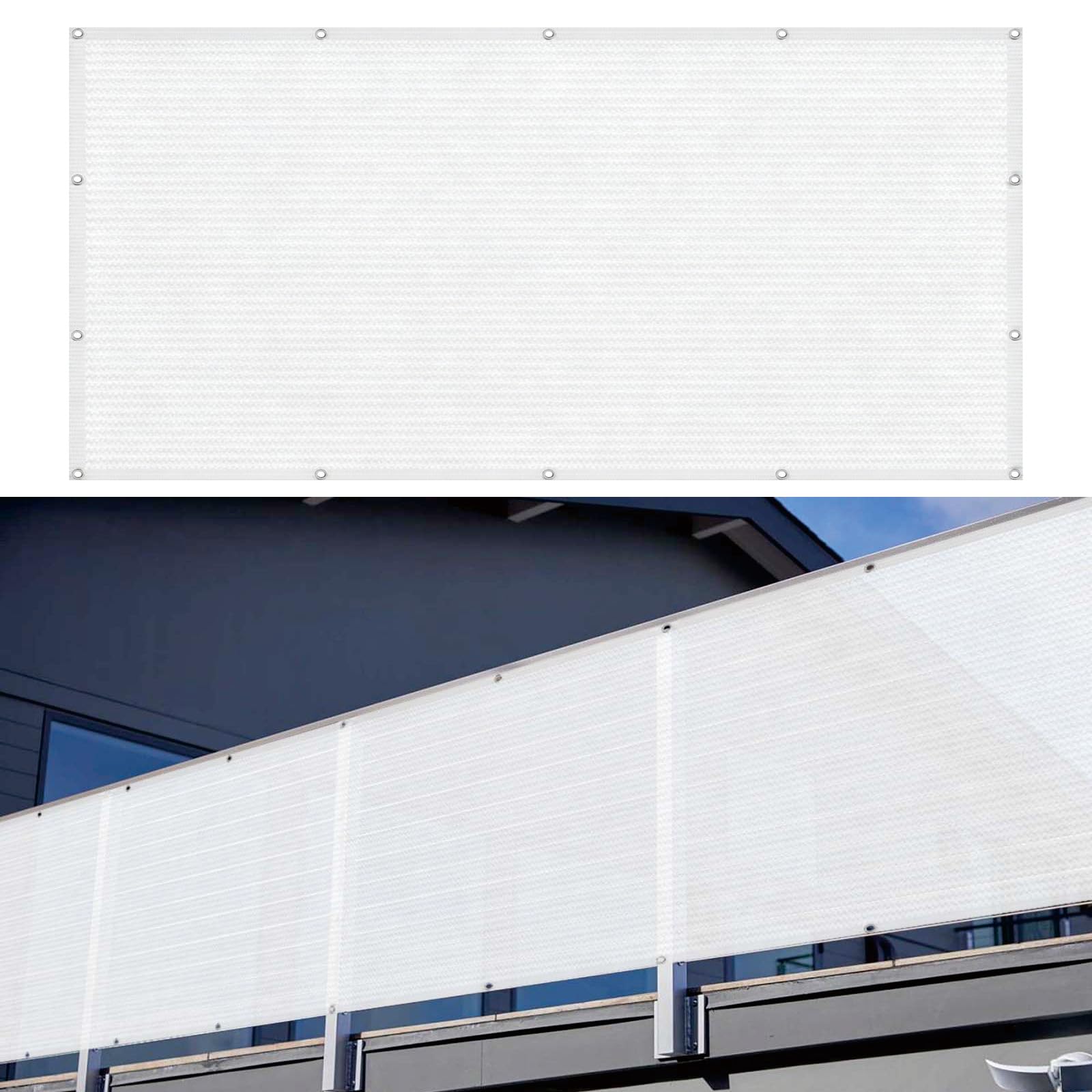 Brise vue balcon 154x220 blanc HDPE haute densité résistant aux déchirures