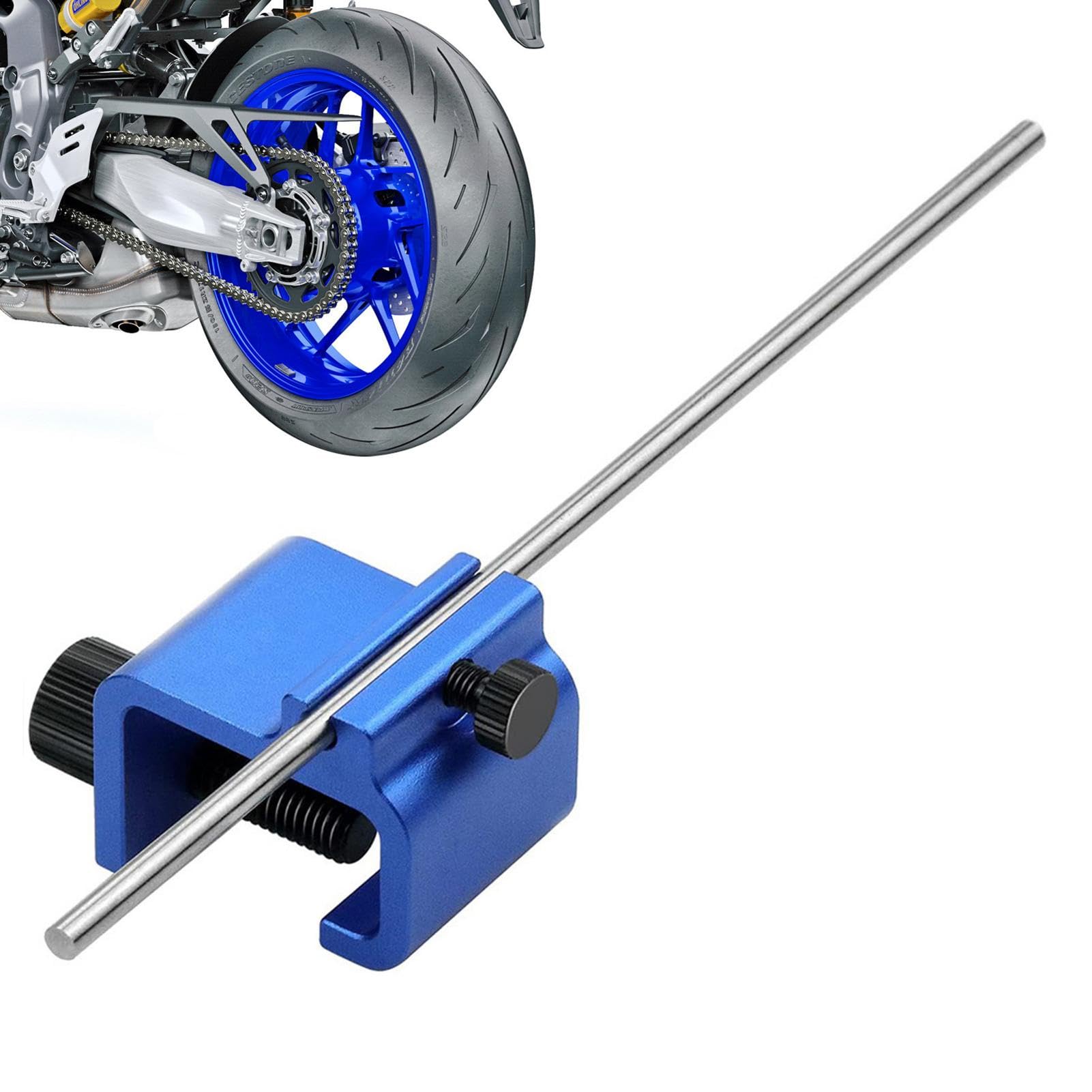 1 Motorcycle Chain Alignment Tool, Aluminium Alloy Chain Adjusting Tool, Quick Accurate Alignment Tool, Chain Alignment Tool for Motorbike Bikes ATV