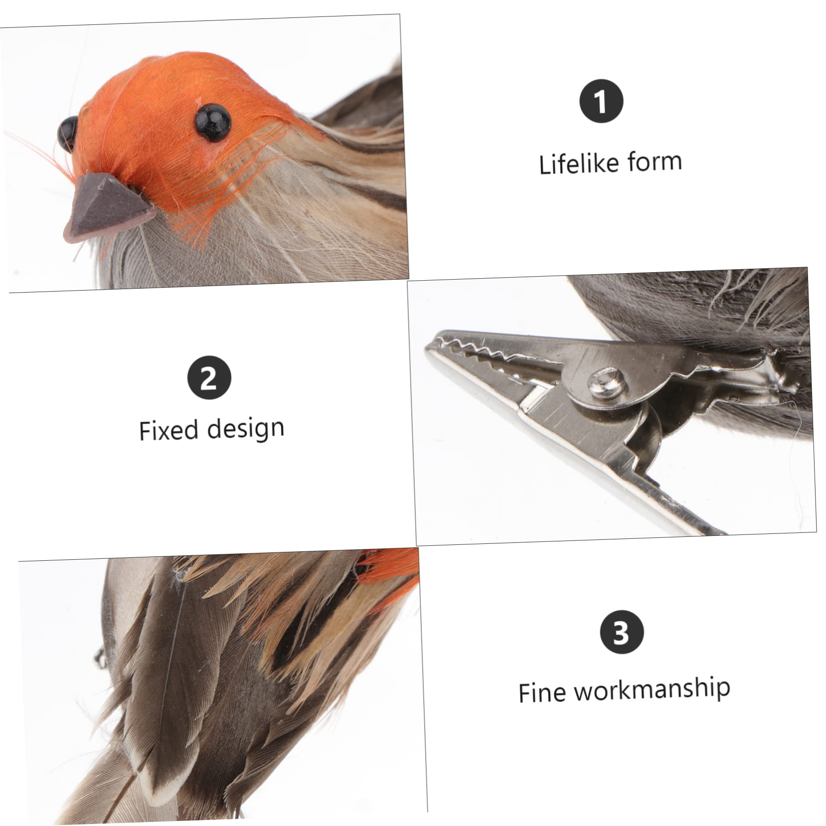 Cabilock 24 Pcs Moineau Artificiel Résine Artisanat Ornement Animal Décor Scène Mise en Page Décor Oiseau Parure Scène Oiseau Accessoire Perroquet Scène Moineau Animal