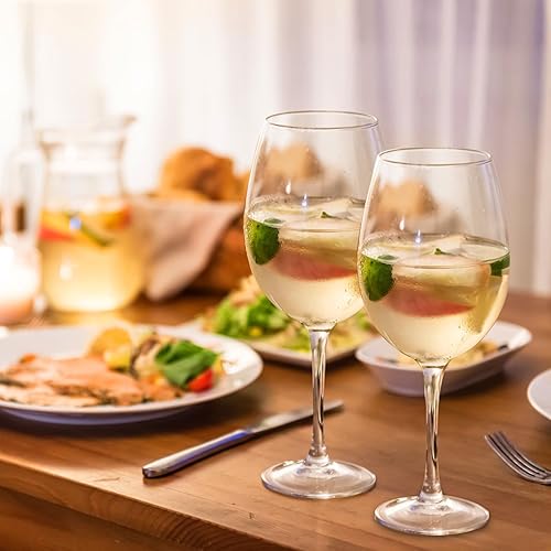 Miniatura 4 de Juego de 2 copas de vino, 10 onzas de tallo largo, juego de copas de vino para vino tinto y vino blanco, regalo de Navidad, regalo del día de la