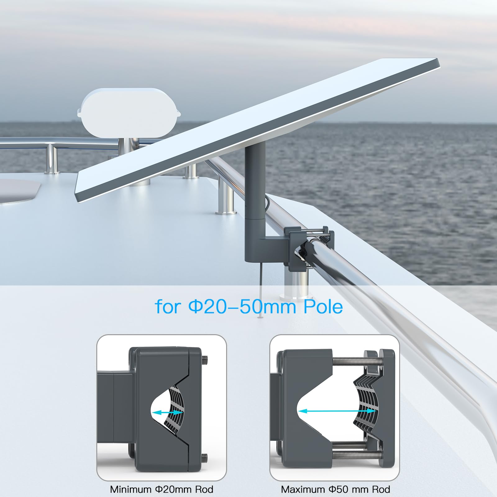 XLTTYWL Montaggio Starlink Gen 3, Regolabile 360°, Adattatore per Tubi, Montaggio su Pali e Parete, Grigio, Alluminio