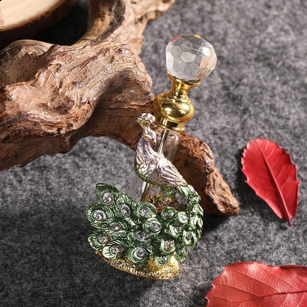 Botella de Perfume Vintage, Botella vacía, vacíos Pavo Real 3 ml, Vidrio Recargable