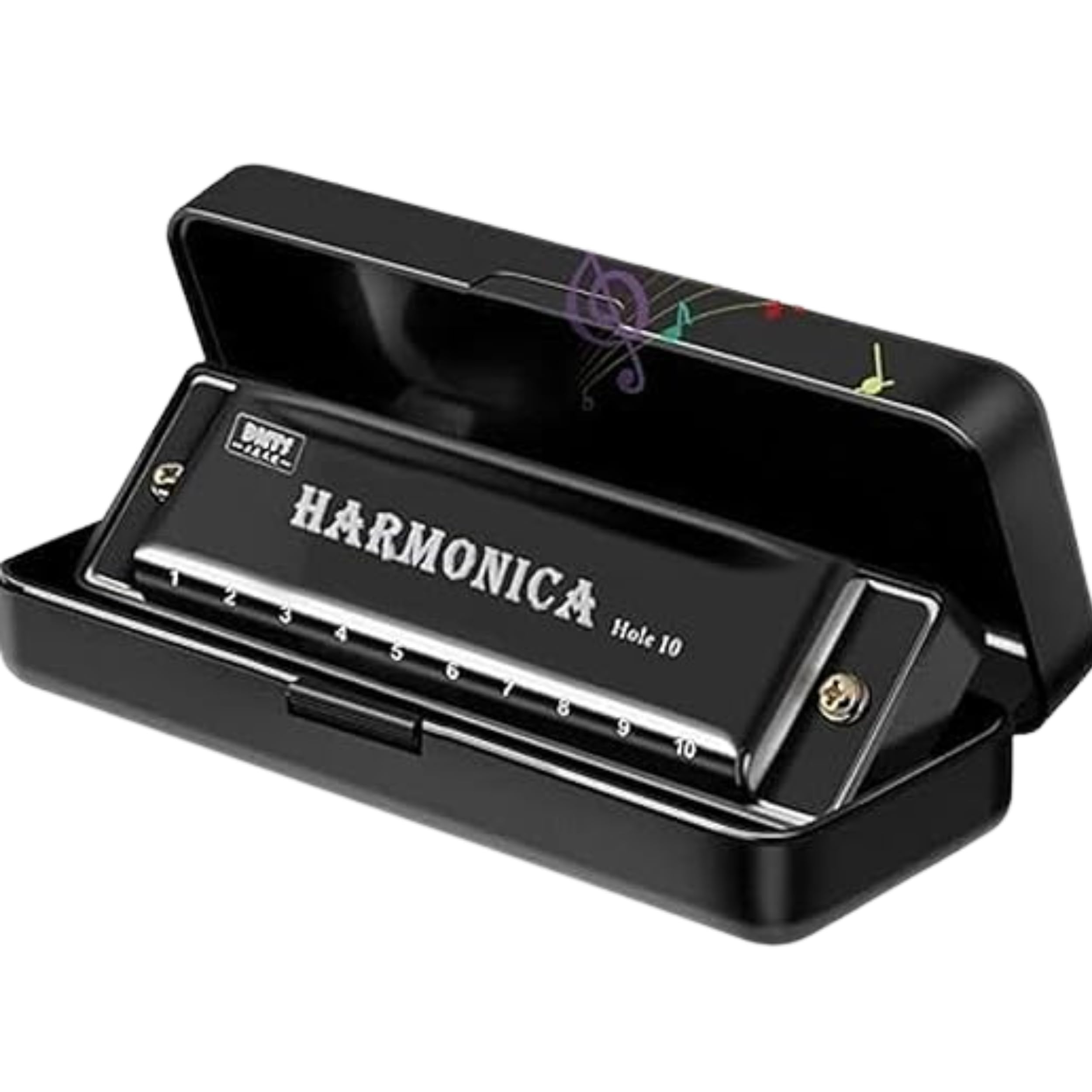 Harmonica Mouth Organ in C Key – 10 Hole 20 Tone Diatonic Blues Harmonica with Case | Titanium Copper Core | Beginner to Professional Use | Musical Instrument Gift for Kids & Adults (Black)-image-33