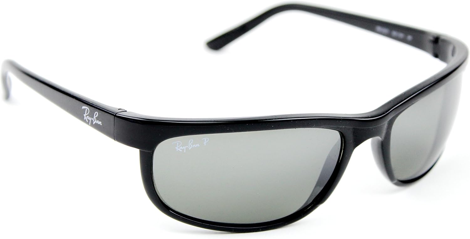RAY BAN 2027 RB2027 601/W1 62mm Predator 2 Shiny Black/Polarized Grey Mirror