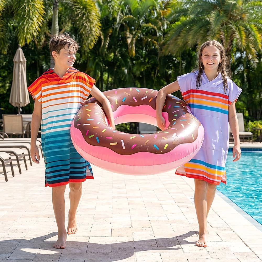 SUN CUBE Kids Towel Changing Swim Robe Surf Poncho, Quick Dry Microfiber Hooded Wearable Blanket for Boys Girls 8-12 Years, Sunset Purple - Image 8