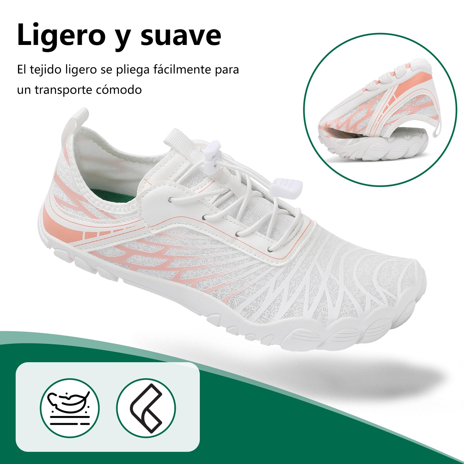 SAGUARO Barefoot Zapatillas Mujer Zapatos Minimalistas Ligeras con Puntera Ancha, 35-43 EU — view 7