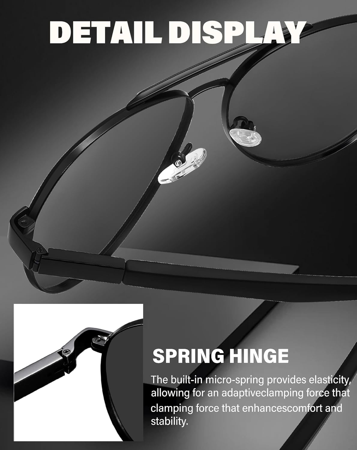 Joopin Polarized Metal Aviation Sunglasses Men, Classic Military Sun Glasses Women, Rectangle Shades UV400 Protection Costume - Image 5