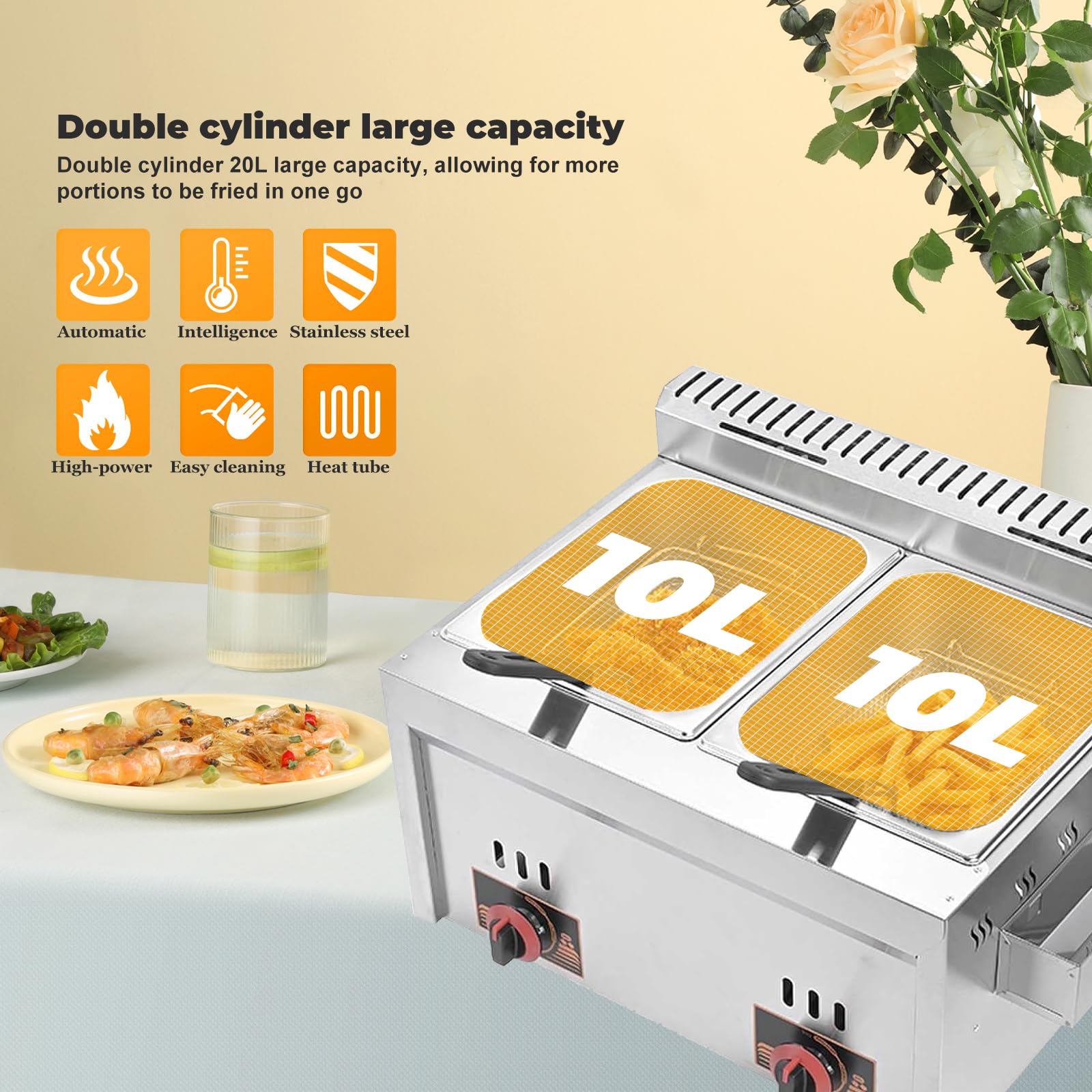 Tefal Filtra Pro, Friteuse Semi-professionnelle, 3L, 2400W, Filtre à Huile Breveté, Inox&Design, Zone Froide, Hublot De Contrôle, Minuteur Digital, Thermostat Réglable, FR511170
