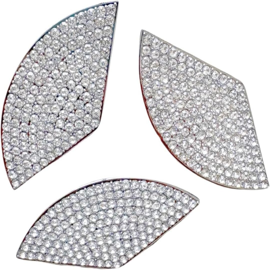 Car Interior Trim Fiting Bling Crystal Rhinestone Fashion Decals Accessories fit for Mercedes Benz New A B class CLA GLB 2019 2020 (silver, Left and right seats button 4pcs/set)