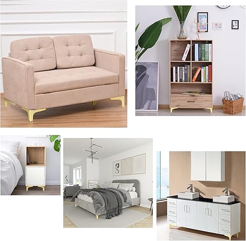 Miniatura 7 de OwnMy 4 patas de metal dorado para muebles, muebles modernos de 4 pulgadas para sofá, silla, mesa, gabinete, patas para muebles de bricolaje, patas