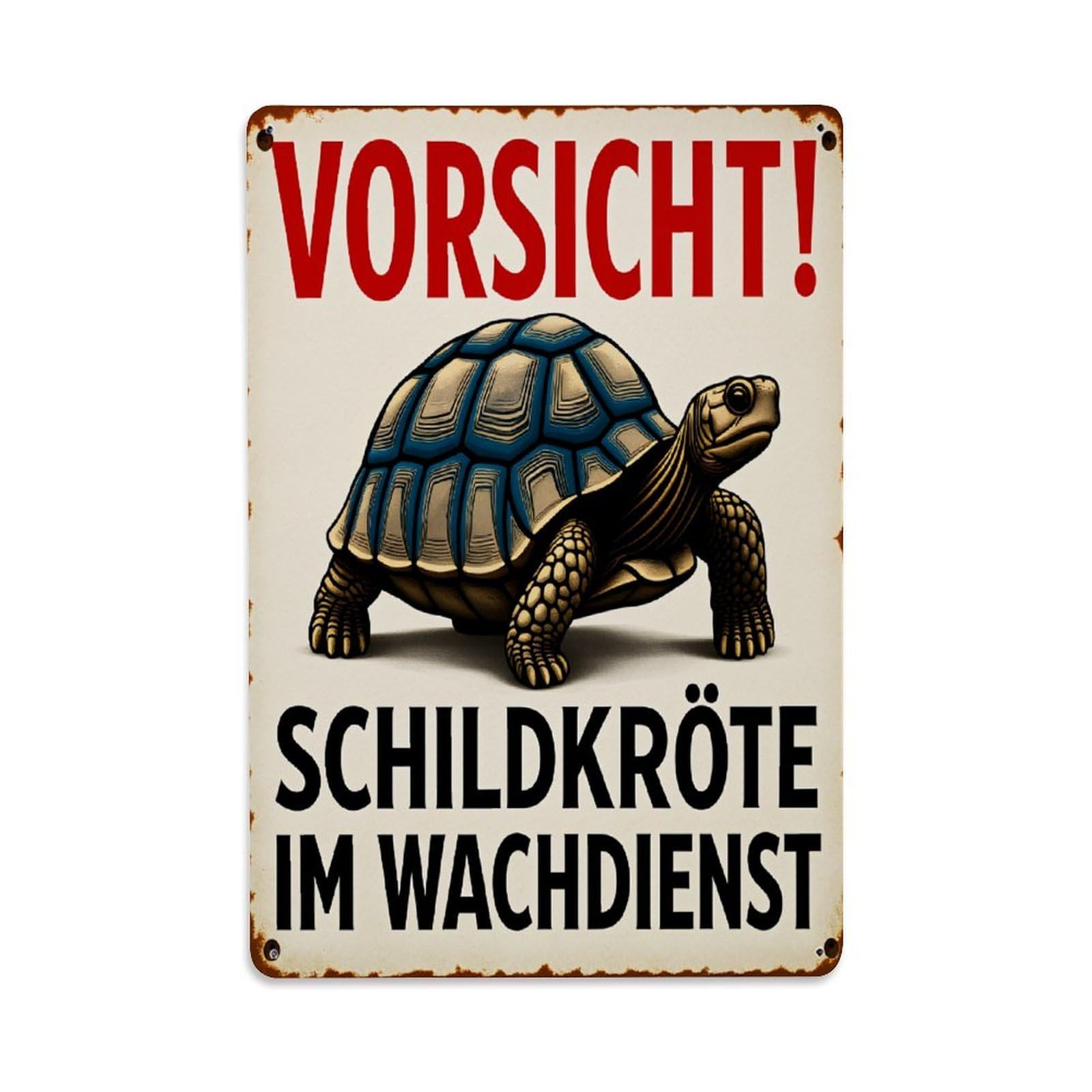 Lzwbntey Vintage Turtle Warning Sign Pattern Print Metal Tin Sign Retro Wall Decor For Home Bar Garage Cafe, Indoor & Outdoor Decorative Metal Poster, 8X12 Inch