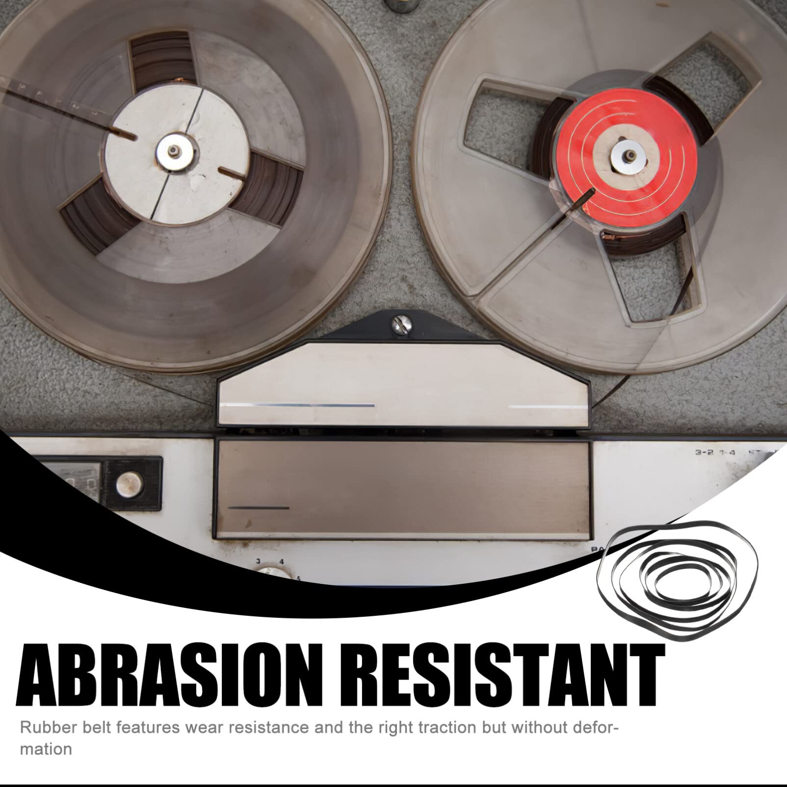 Artibetter 50 Pezzi Cinghie Nere in Gomma per Registratore Cassette e Lettore Dvd, Resistenti All'usura e Ripristinano la Velocità del Giradischi, Adatte per Riparazioni Audio
