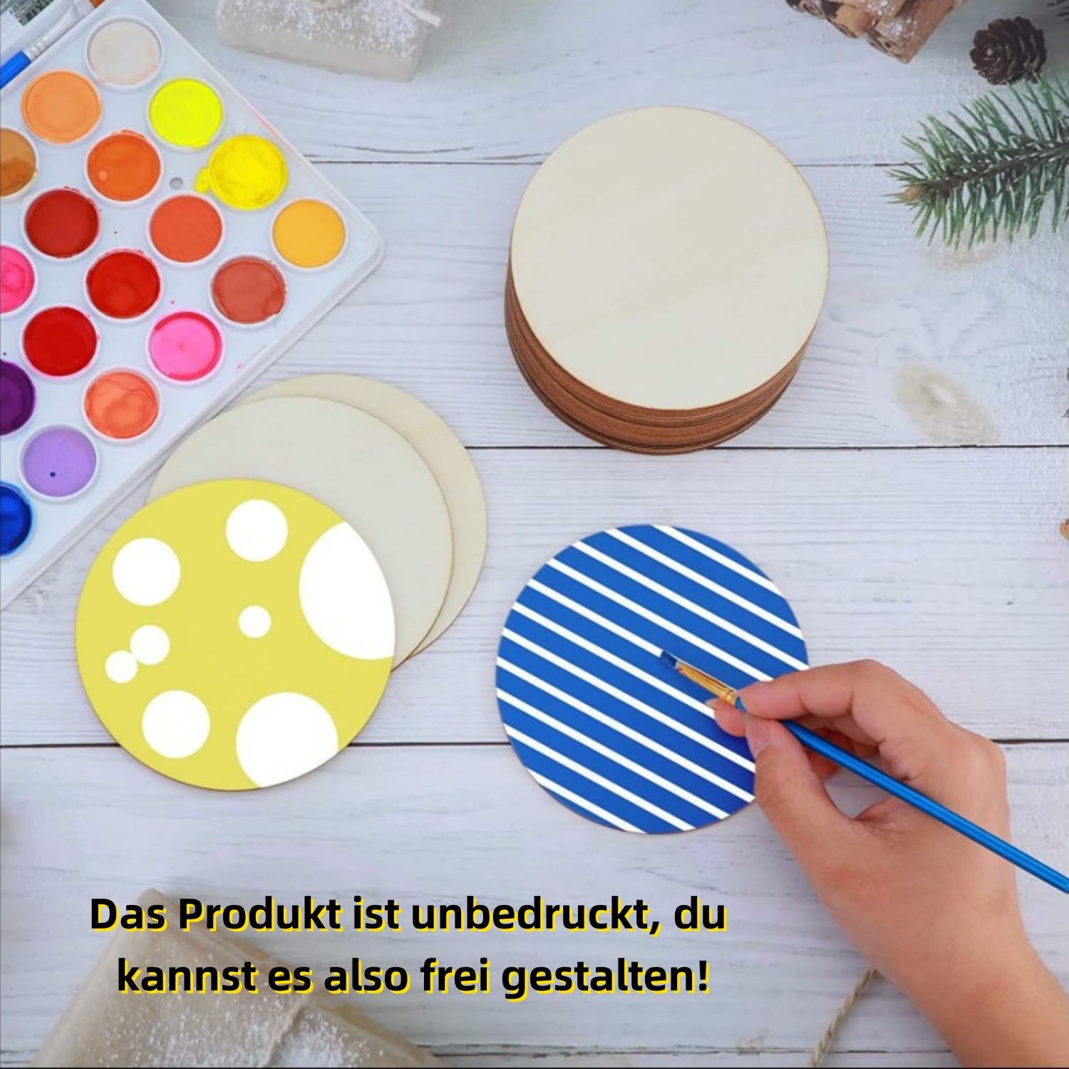 25 Runde Holzscheiben Als Untersetzer – 9 Cm Durchmesser, 2,5 Mm Dick, Zum Bemalen, Basteln & Dekorieren