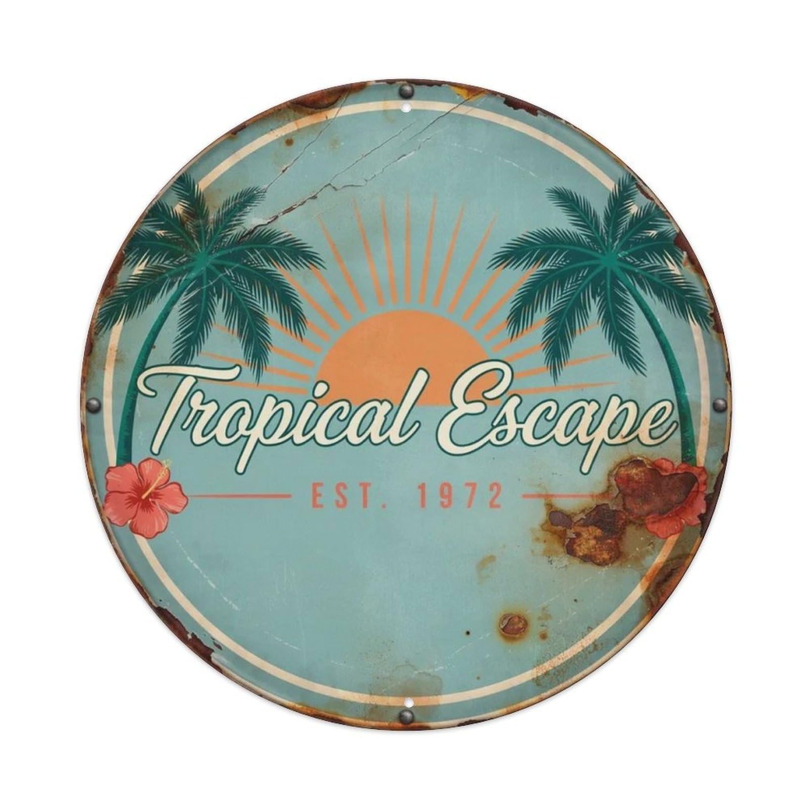Tropical-Escape Metal Tin Sign Plaque