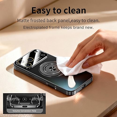 Miniatura 4 de Funda para iPhone 17 Pro Max con soporte magnético giratorio cubierta de cámara integrada compatible con MagSafe Funda delgada de protección a