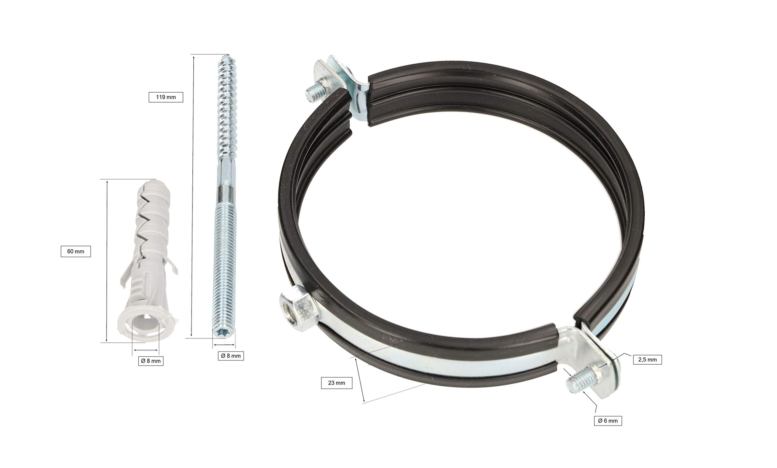 FASCETTE TUBOLARI NERE Autobloccanti Tubo Acqua Strumenti 5/6/7/8/9 Mm - Foto 12
