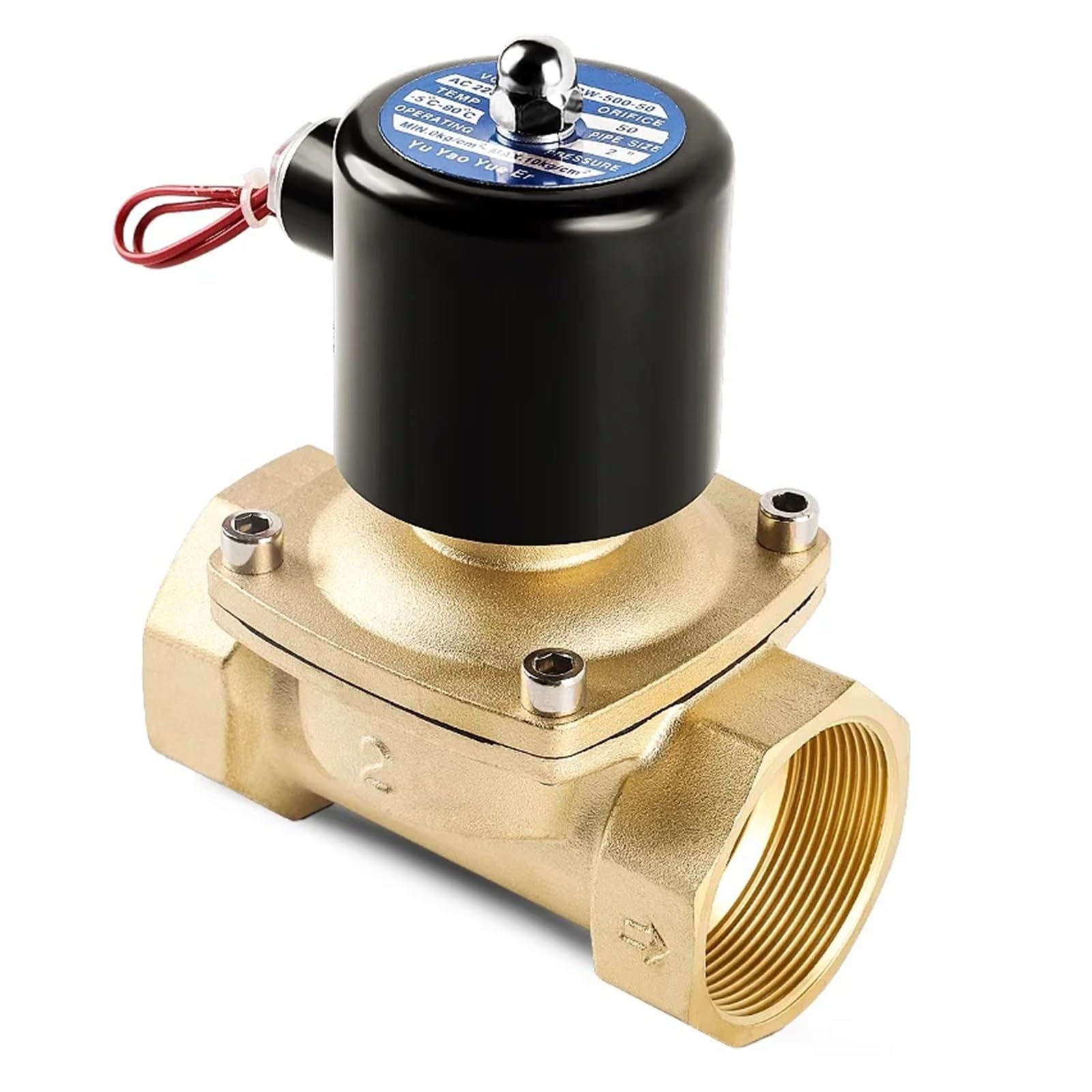 QXWPBIBAN 1/2" 3/4" 1" 2" inch Normally Closed Brass Solenoid Valve 220VAC 110VAC 24VDC 12VDC 24VAC(220vac)