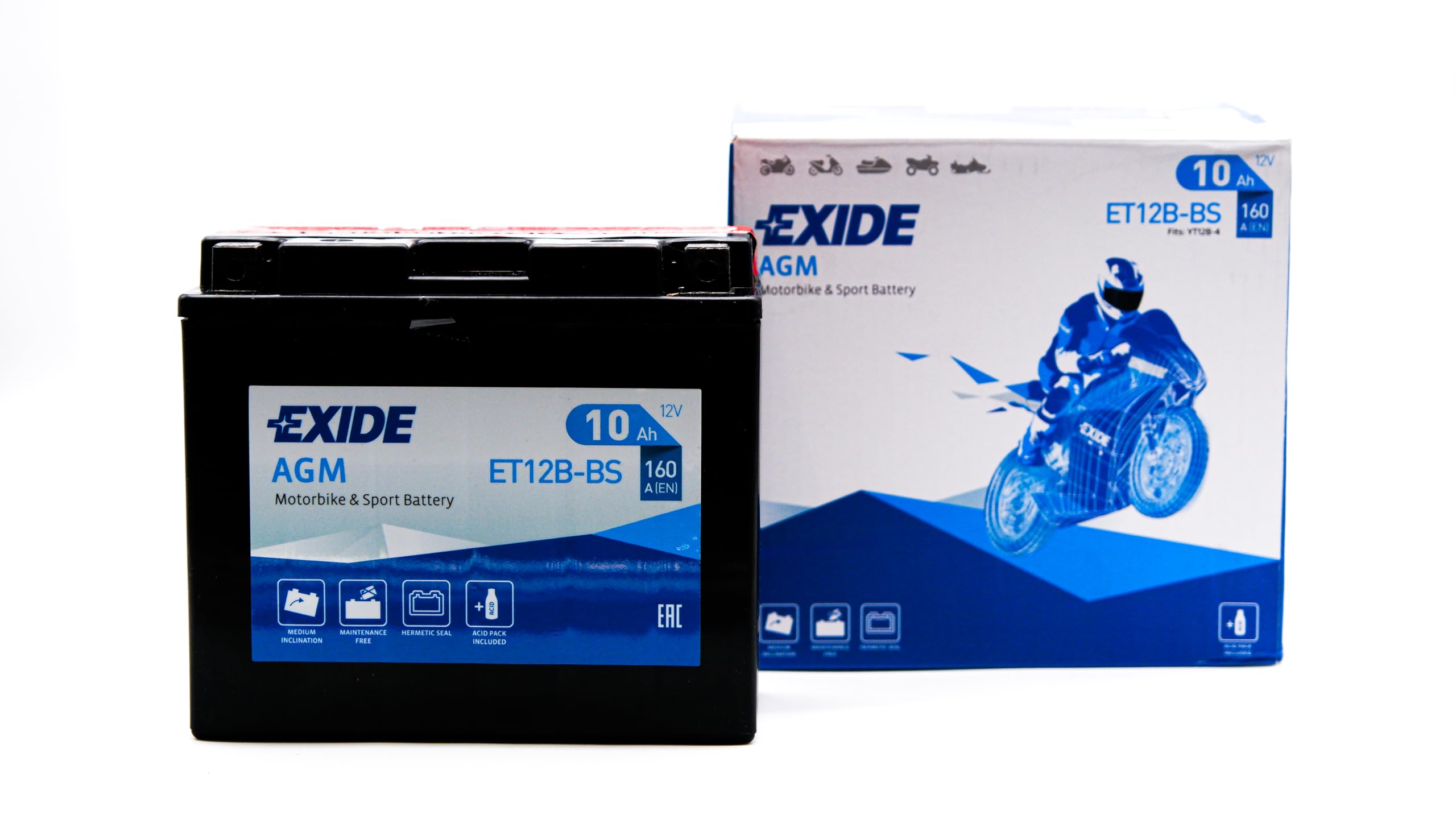 Batterie moto EXIDE BIKE ET12B-BS YT12B-BS 12v 10ah 160A