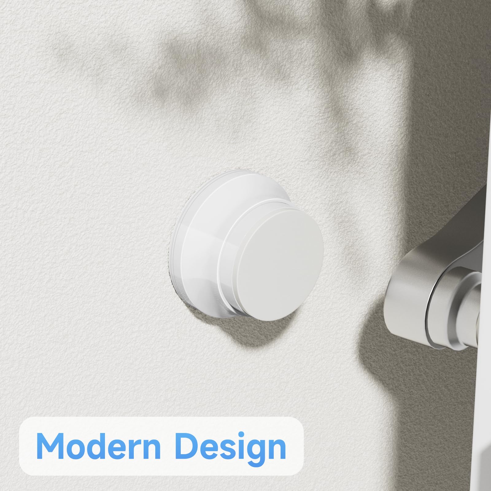 15 topes de puerta para pared, protector de pared de 1.65 x 0.9 pulgadas con silicona y aleación de aluminio, adhesivo y montaje de tornillo para paredes del hogar y la oficina, color blanco