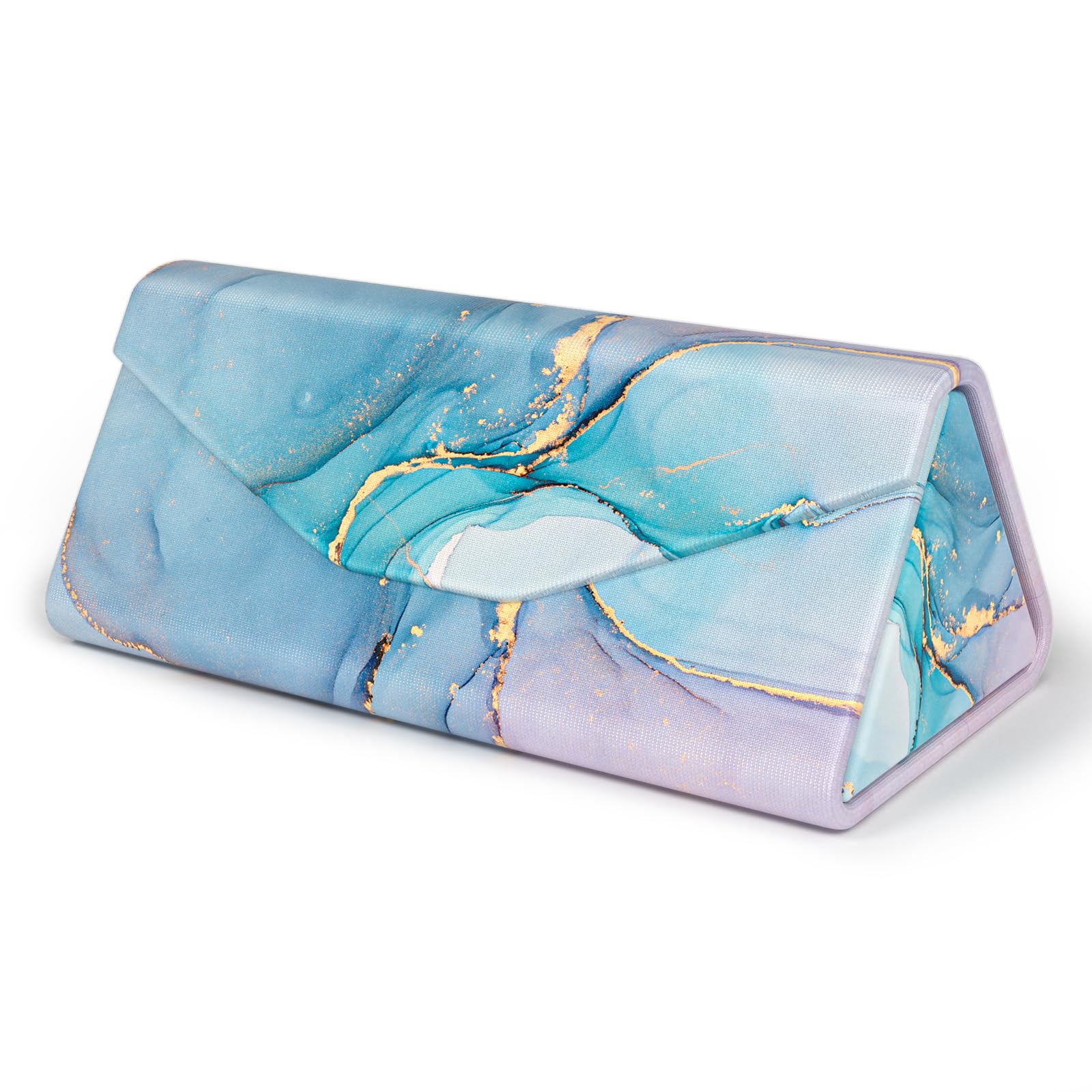 NPOOYI Sunglasses Case, Foldable Glasses Case, Magnetic PU Leather Hard Shell Folding Eyeglass Holder Box, Collapsible Unisex