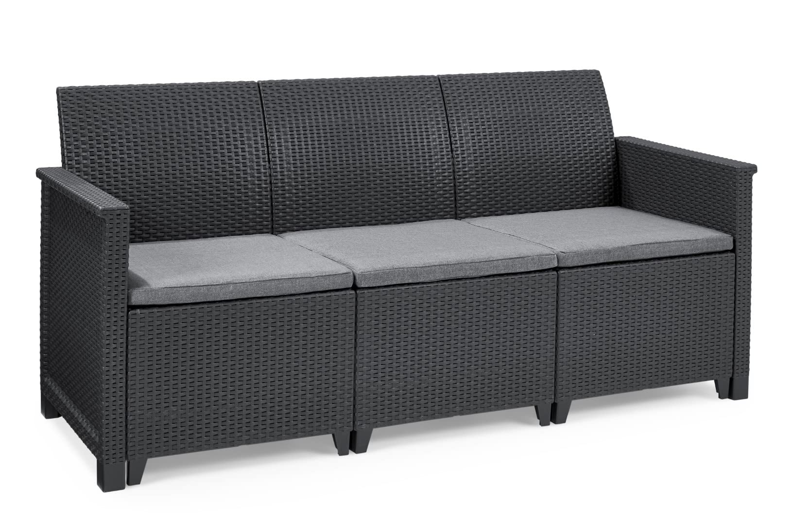 Koll Living Lounge-Set 4-TLG. 3er Sofa, 2 Sessel & Tisch, Sitzgruppe in ansprechender Rattanoptik - höchster Sitzkomfort durch ergonomische Rückenlehnen