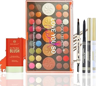 RoseFlower Professional Makeup Set, Essential Make up Starter Set Make-up Gift Sets with 41 Colors Matte Glitter Eyeshadow Palette Blush Eyebrow Pencil Eyeliner, Travel Makeup Kit