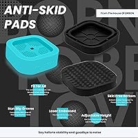 Vista 4 de Pies antivibración – Juego de 4 almohadillas antideslizantes con diseño grabado láser Verde aguamarina Compatible con lavadoras y secadoras