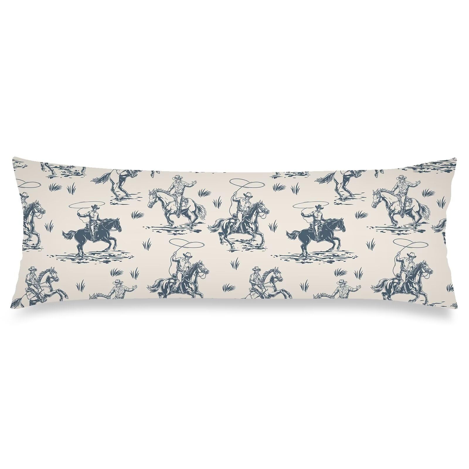 GUVICINIR Cowboy Body Pillow Cover 20x54 Pillow Cases Western Pillow Case Farmhouse Long Pillowcase Protector with Zipper Decorative Soft Cushion