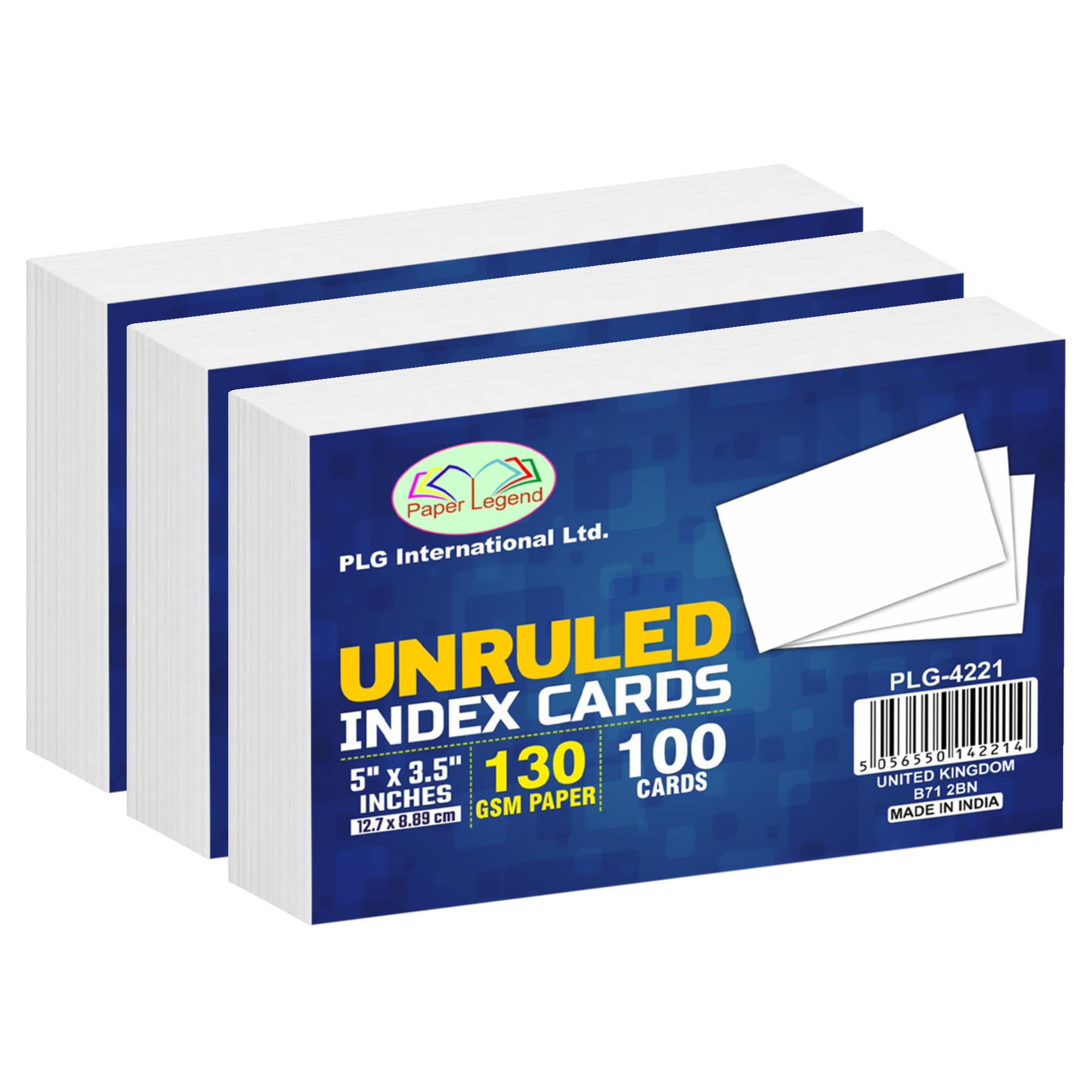 𝐒𝐊𝐒 Distribution - 𝐏𝐫𝐞𝐦𝐢𝐮𝐦 𝐈𝐧𝐝𝐞𝐱 𝐂𝐚𝐫𝐝𝐬 𝟑.𝟓 𝐗 𝟓 𝐈𝐧𝐜𝐡 | 130 GSM Heavyweight Unruled Study | Thick Flashcards for Students, Teachers, Office, Home Recipes & Daily Lists (300)