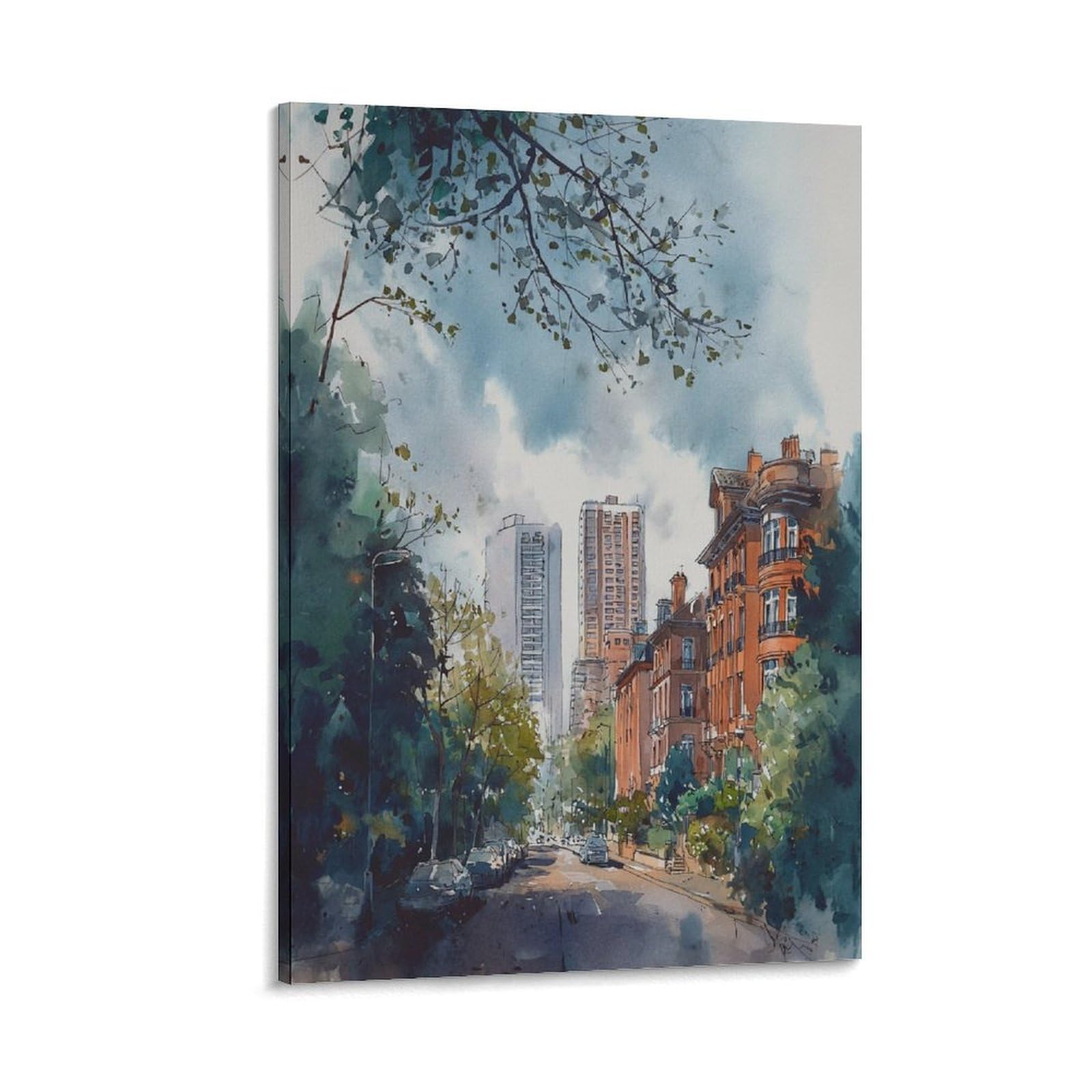 XWYMXZ New Orleans City 20x30inch(50x75cm) Vintage Travel Poster Watercolor Canvas Art