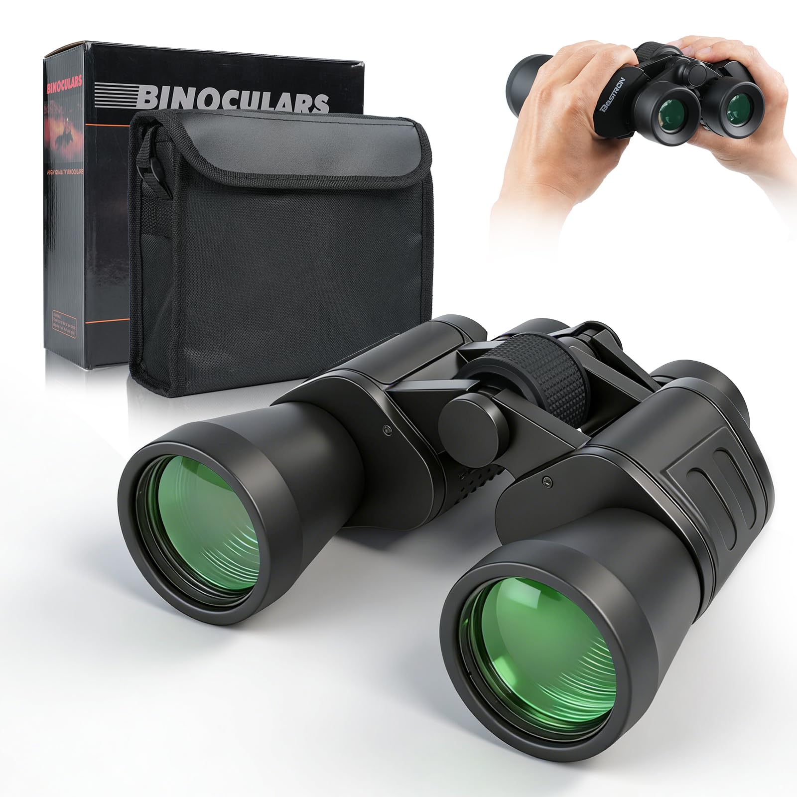 Jumelles Adultes 10x50 Compact pour l'Ornithologie | Jumelles Adultes Puissante pour Observation des Oiseaux,HD Portables étanches pour Football, Concerts