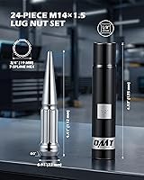 Vista 2 de Orion Motor Tech Tuercas de llanta cromadas de 14 x 1.5 pulgadas, 24 piezas, tuercas M14x1.5, accesorios de rueda compatibles con Chevy Ram Ford