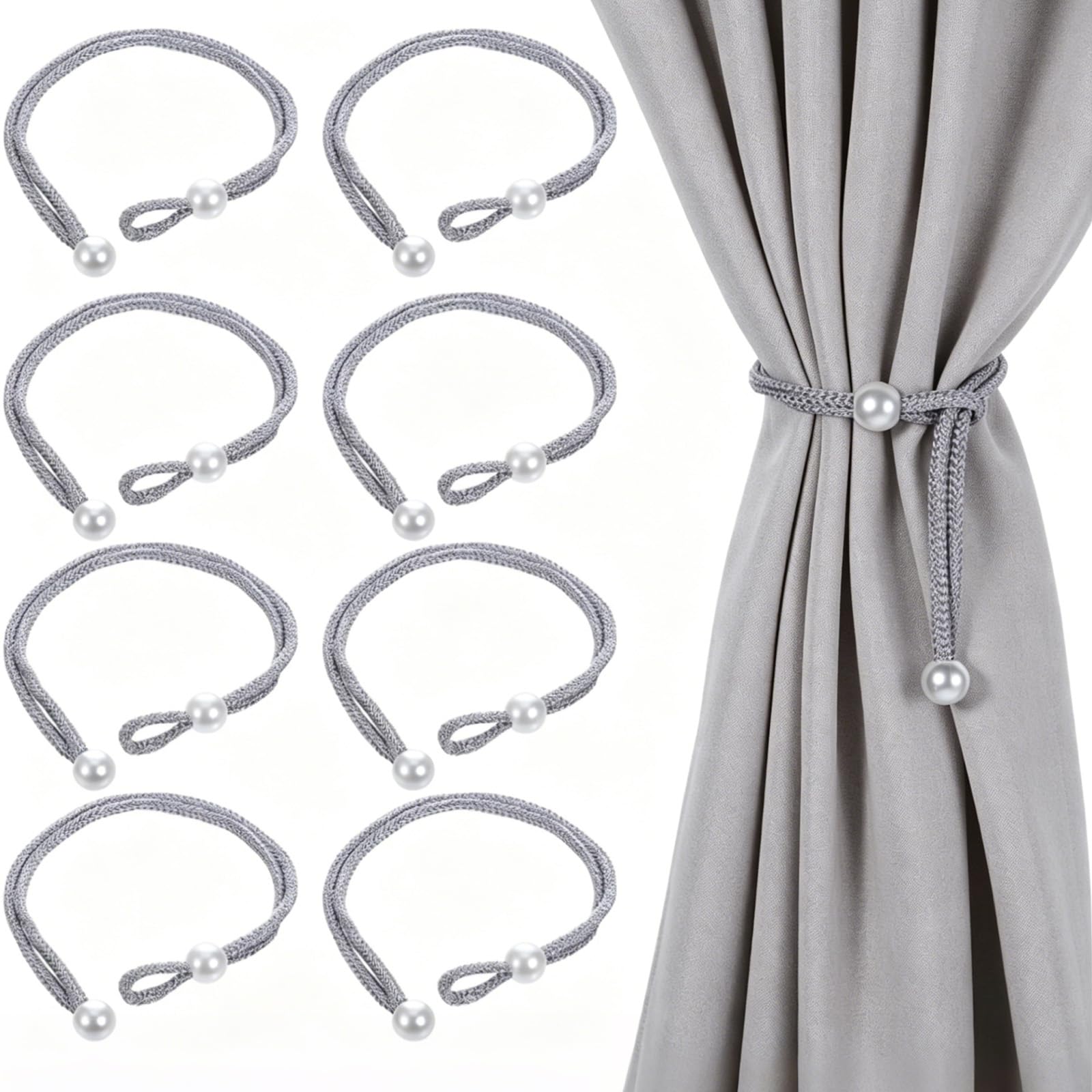 8 Pcs Curtain Tiebacks, Decorative Binding Ropes for Living Room Bedroom — image 1