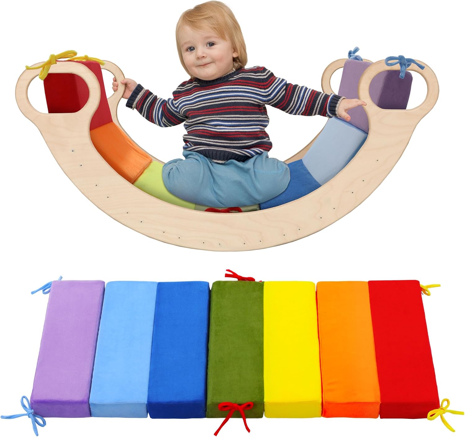 ROYALAY Cushion for Climbing Arch, Rainbow Toddler Cushion Play Set, Arch Cushion Floor Mats for Kids, Detachable Climbing Arch Rocker Pillow for Arch Climber