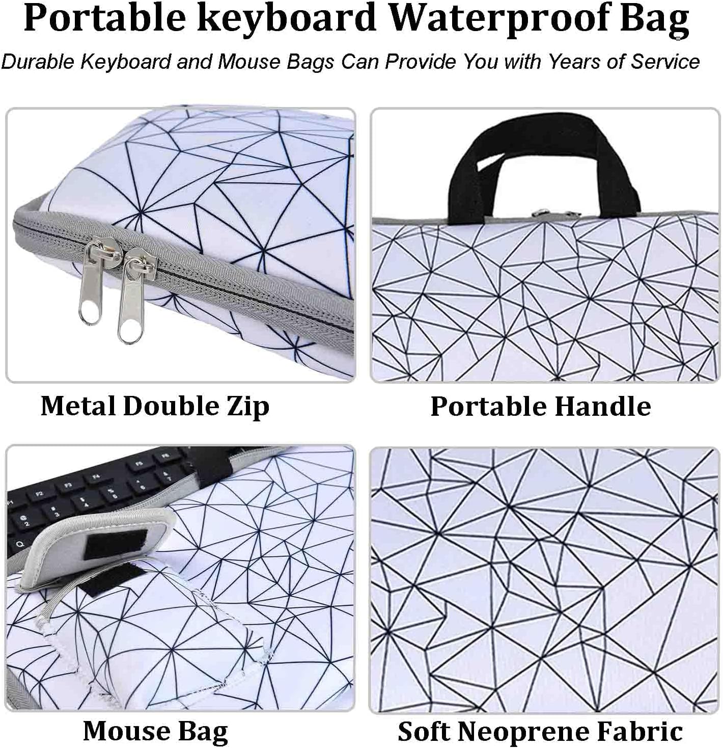 Wireless Keyboard Mouse Sleeve Travel Case Neoprene Shockproof Protective Keyboard Case for Logitech MK270 Wireless Keyboard And Mouse Combo (Black) - Image 5