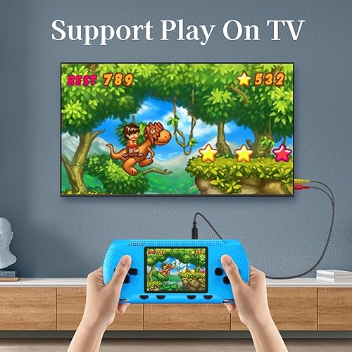 Miniatura 9 de Juegos de mano para niños Reproductor de videojuegos para niños precargado 258 videojuegos retro, reproductor de juegos portátil con 3 cartuchos y
