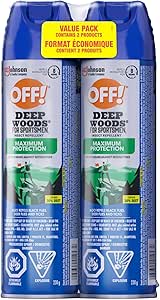 OFF Deep Woods Insect and Mosquito Bug Spray Repellent for Sportsmen, Camping, Safe for Clothing, 230g, 2pk, (Packaging May Vary)