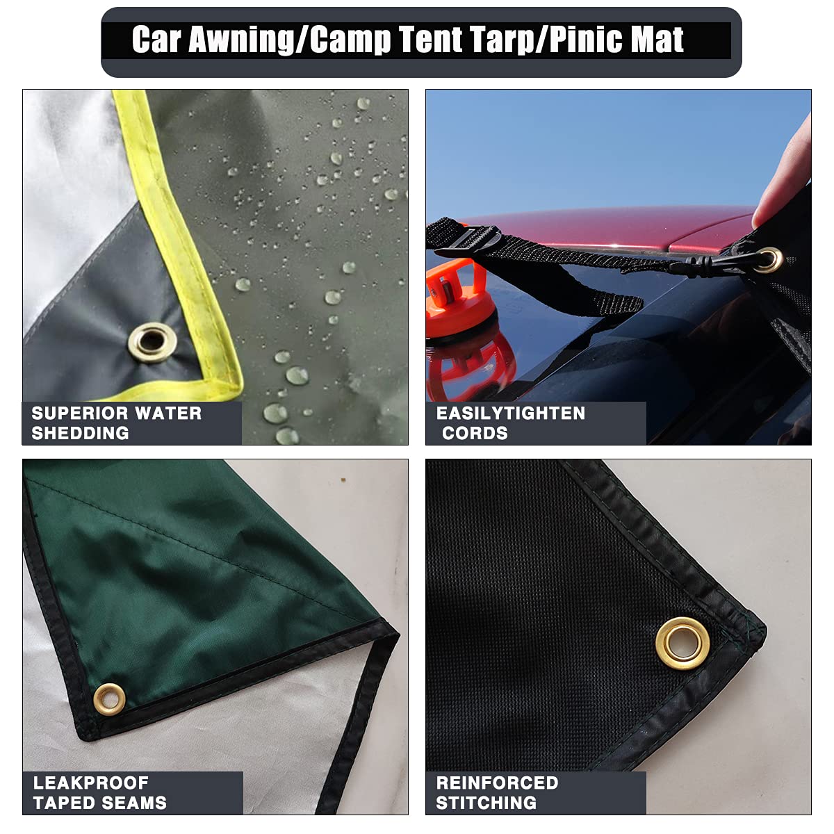 Car Awning Camping Tarp SUV Awning RV Awning Camping Tent Mat Sun