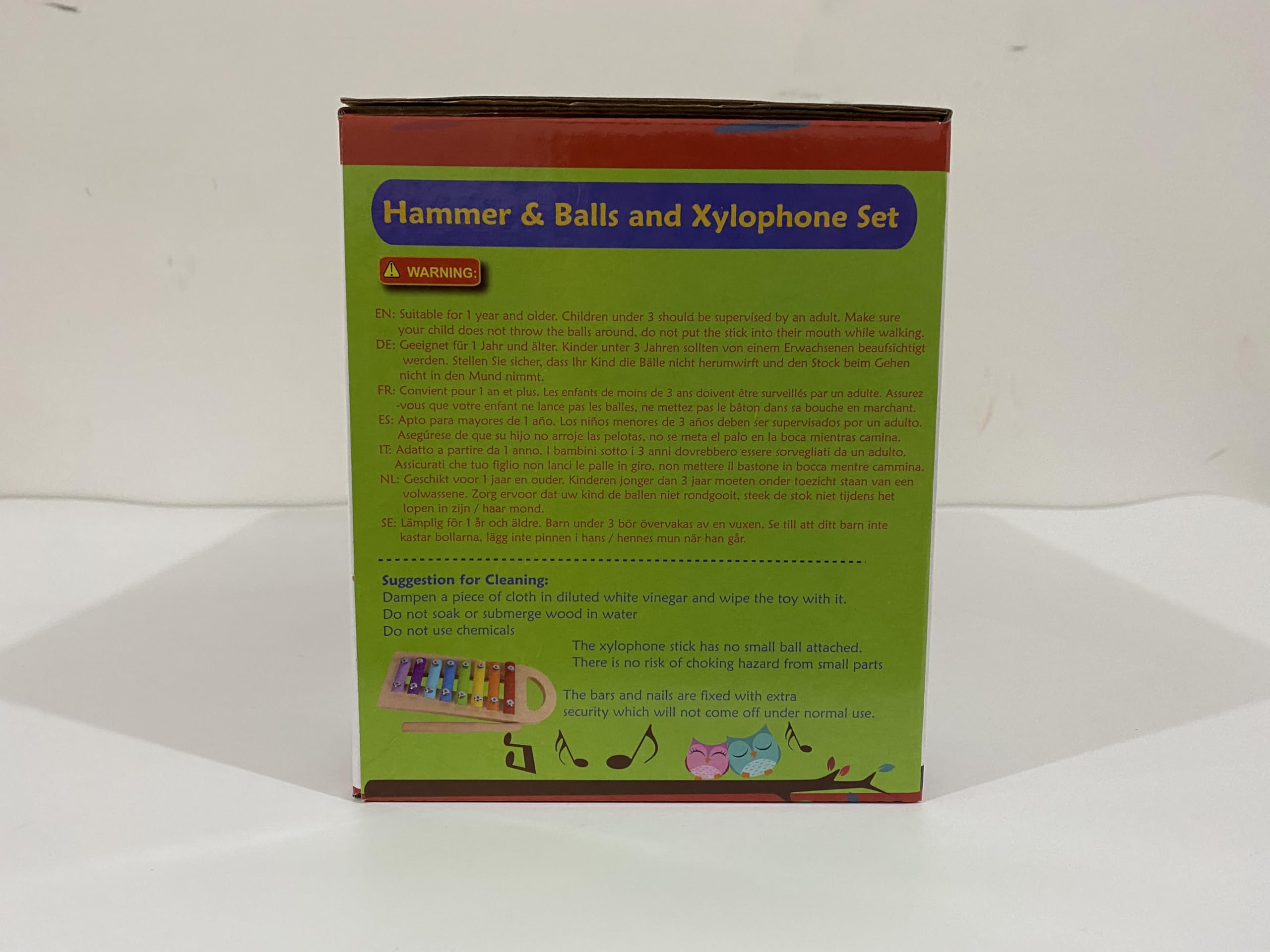 TOWO Hölzernes Hammerkugel- Xylophon-Set – Schlägel und Stifte die eine Kugel Schlagen Klopfbank – Spielzeug für Babys 1 Jahr alt Kleinkind – kleines motorisches musikalisches Spielzeug für Kinder