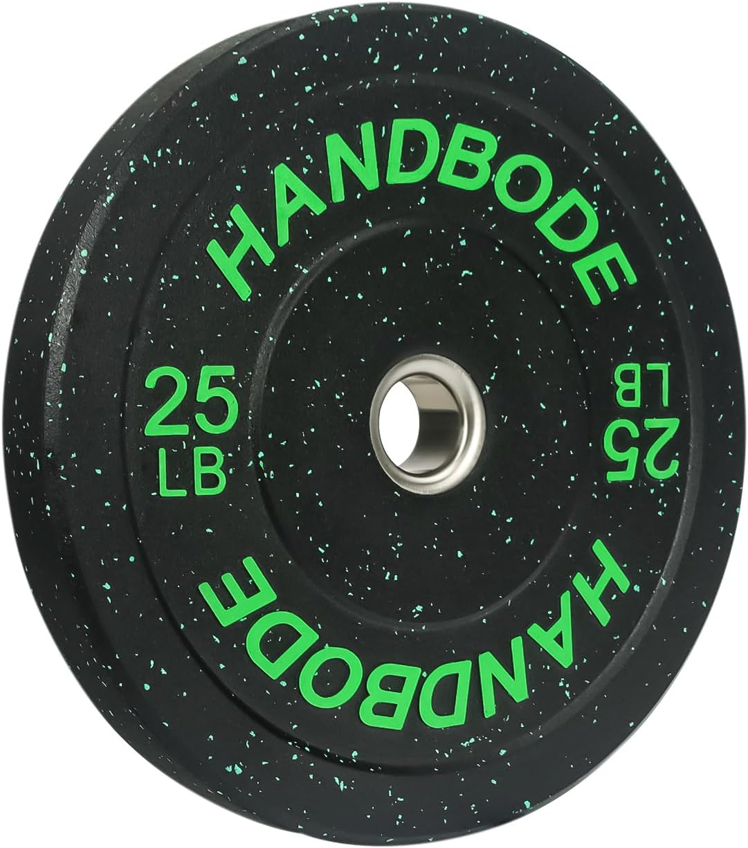 Bumper Plate Olympic Weight Plate High Bounce Bumper Weight Plate Set 2-Inch, 10-55lb Barbell Weight Plates Set for Home Gym, Colored Weights Rubber Strength Training Plate for Weight Lifting 25 lb, Single