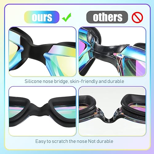 Miniatura 3 de Flutesan Paquete de 2 gafas de natación sin fugas, gafas de natación impermeables, gafas polarizadas para adultos